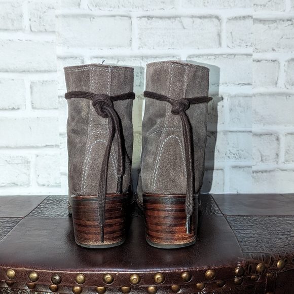 Frye Gray Suede Combat Boots - Picture 11 of 16